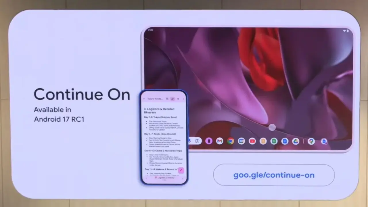 Android 17 Continue On Feature Announced at Google I/O 2026