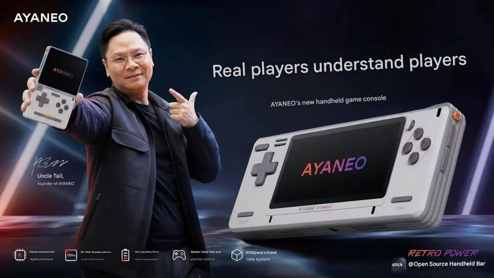 AYANEO BITWAVE Pocket Block vertical handheld gaming device design