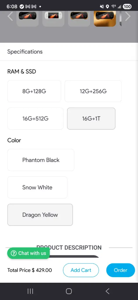AYANEO Pocket VERT handheld gaming device