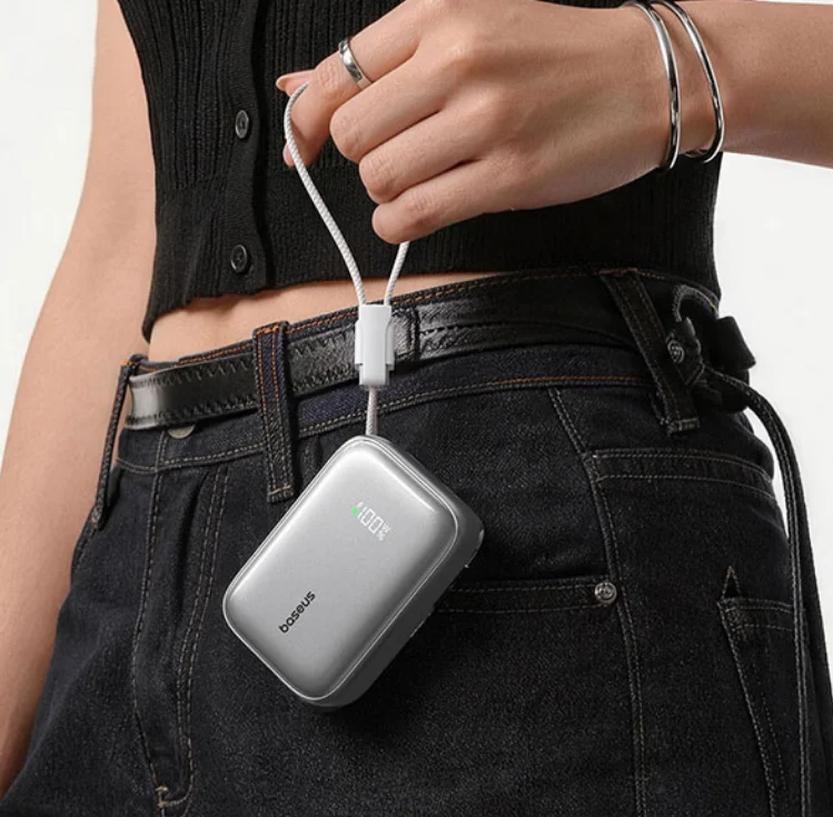 Baseus PicoGo AR11 power bank showing built-in cables