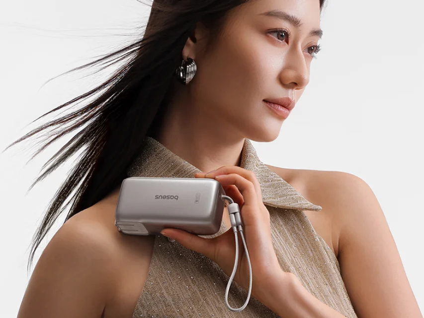 Baseus PicoGo Super Energy Pro 3-in-1 power bank with retractable cable