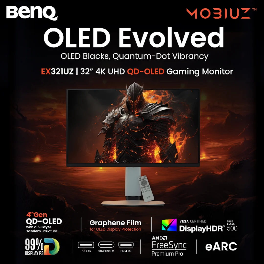 BenQ Mobiuz EX321UZ 31.5-inch QD-OLED gaming monitor