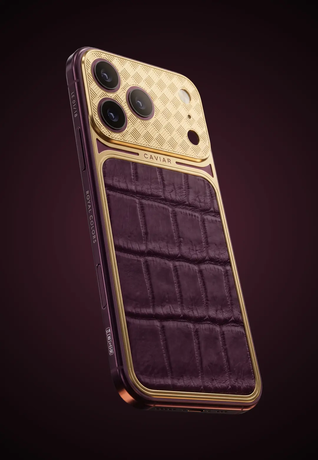 Caviar Royal Colors Pharaoh design with blue leather and gold Art Deco palm pattern