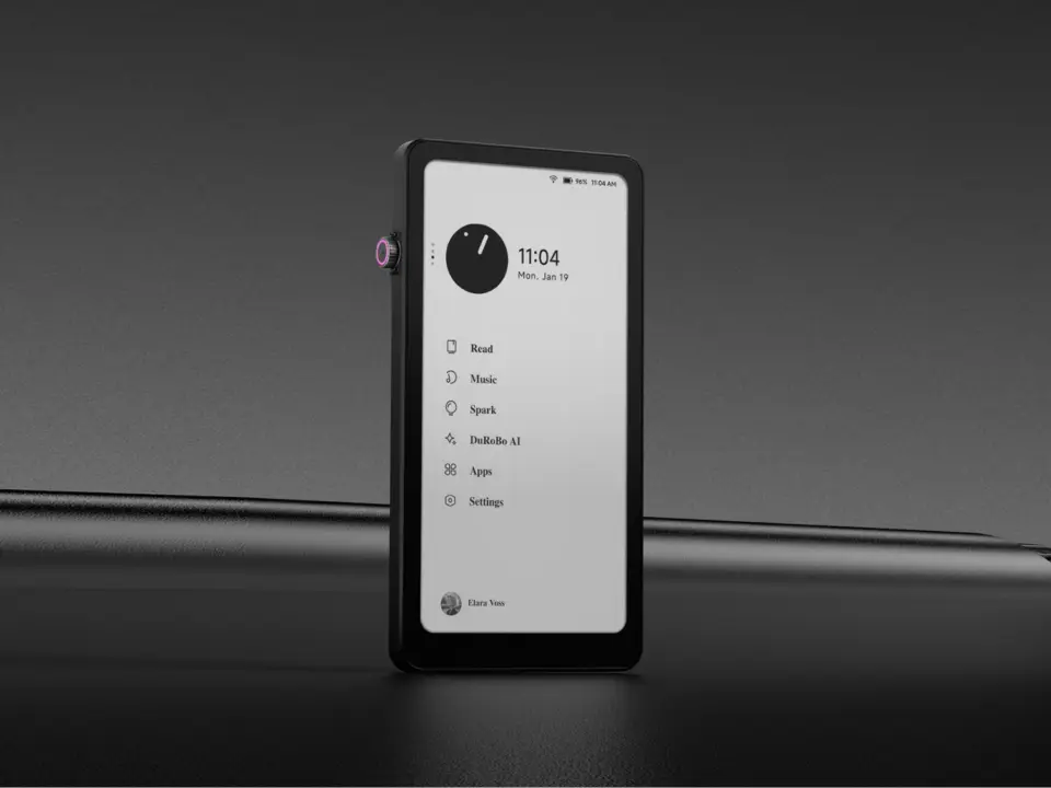 DuRoBo Krono e-ink reader display showing text content