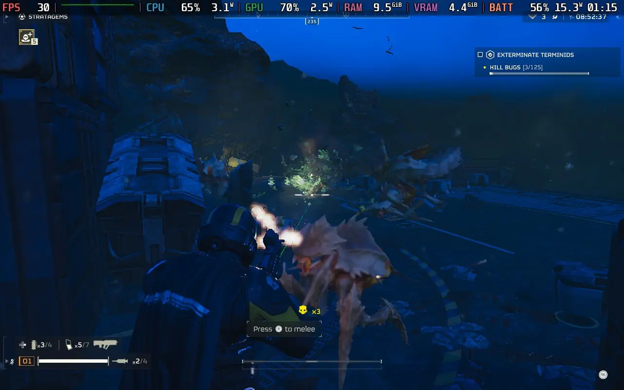 HELLDIVERS 2 game interface showing upscaling technology support options