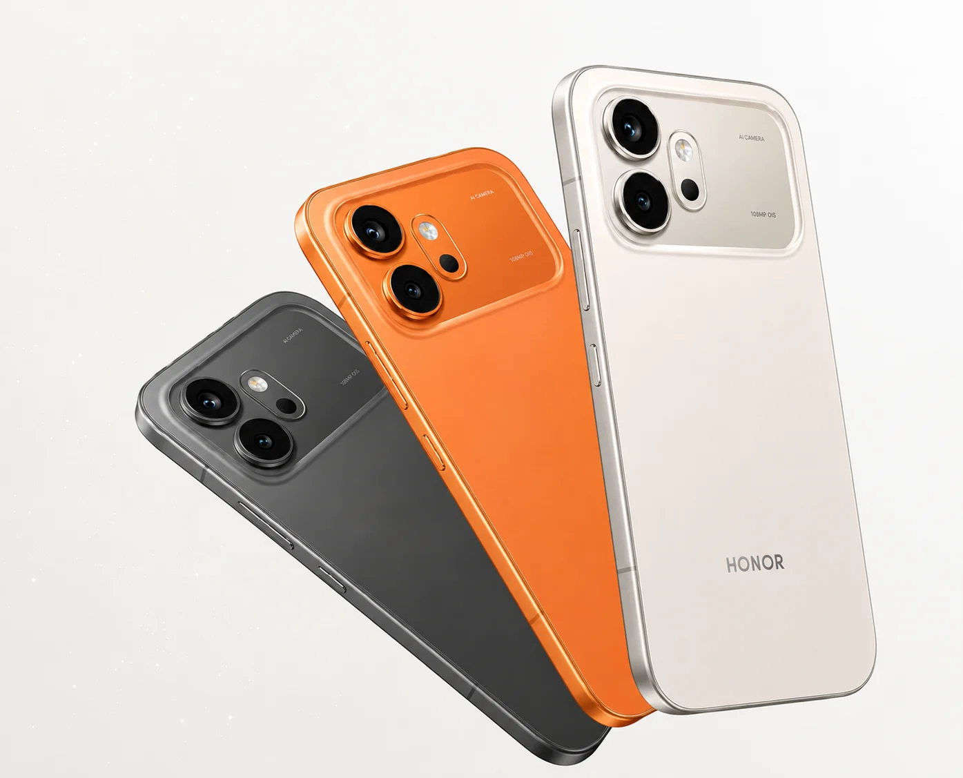Honor 600 series smartphones displaying 6.57-inch OLED screens with 120Hz refresh rate and up to 8000nits peak brightness