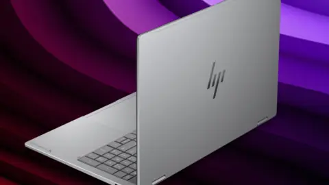 HP OmniBook X Flip 16 convertible laptop in Atmospheric Blue finish