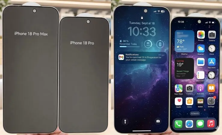 iPhone 18 Pro screen protector showing smaller Dynamic Island cutout
