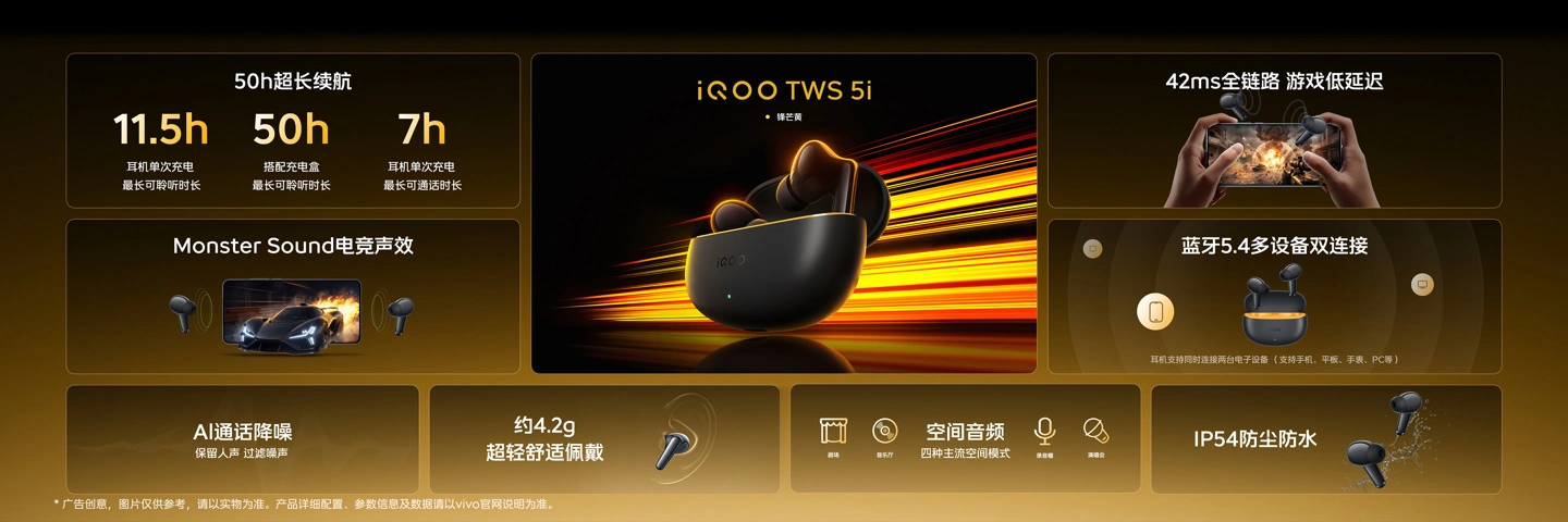 iQOO TWS 5i wireless earbuds with Monster Sound audio processing and Bluetooth 5.4 connectivity