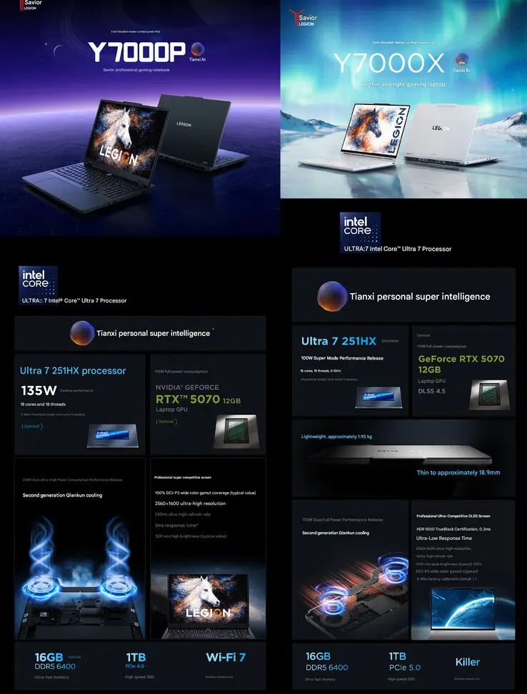 Lenovo Legion Y7000X gaming laptop with 15.3-inch OLED display and RTX 5070 GPU