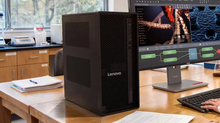 Lenovo ThinkStation P4 workstation with AMD PRO 675 chipset and Ryzen 9 PRO 9965X3D processor