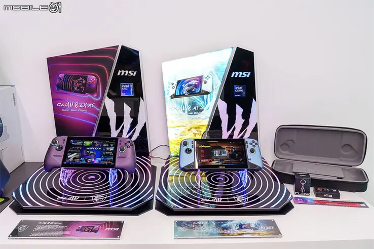 MSI Claw 8 EX AI+ handheld device with redesigned controller-style grips