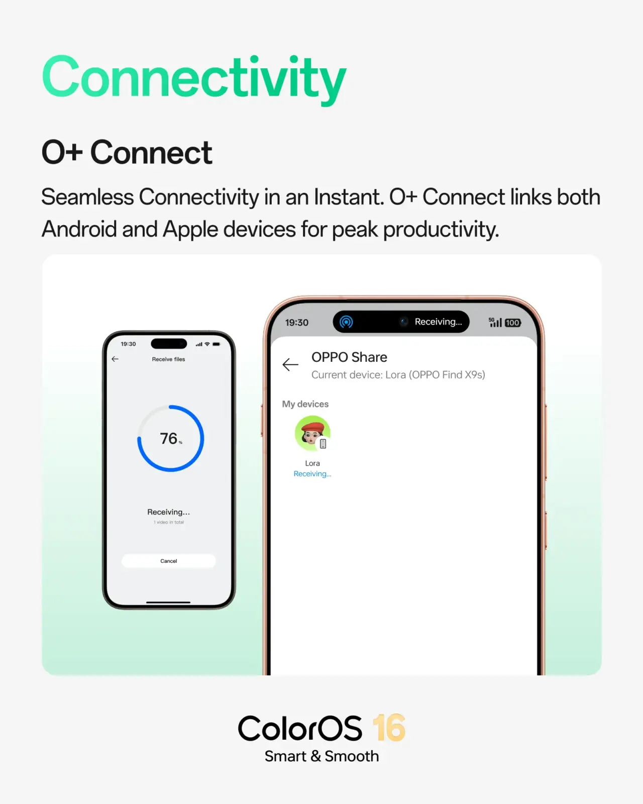O+ Connect file sharing between Oppo and Apple devices