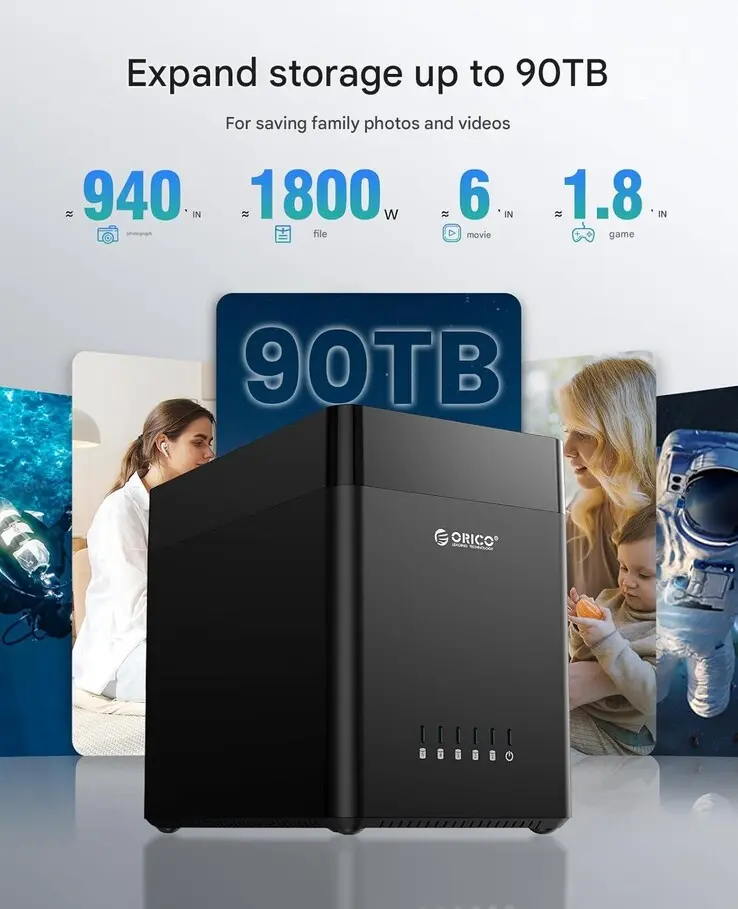 Orico X50PRO 5-bay HDD enclosure with magnetic cover and drive bays