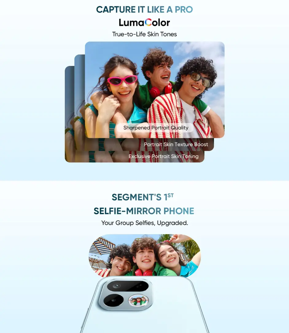 Realme 16T smartphone displaying its massive 8,000mAh battery and 6.8-inch flat AMOLED screen with IP69 durability rating.