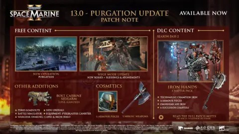 Space Marine 2 Purgation Update Adds New Operation and Wargear 2.0