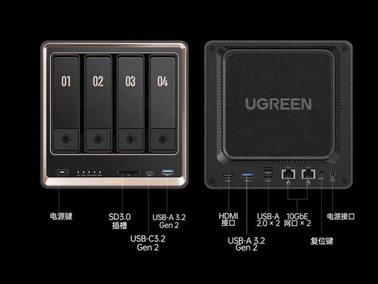 Ugreen DXP4800 GT NAS with AMD Ryzen Embedded R2514 processor and dual 10GbE ports