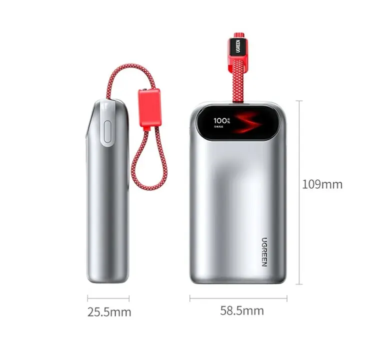 Ugreen PB610 power bank cylindrical cells and curved profile