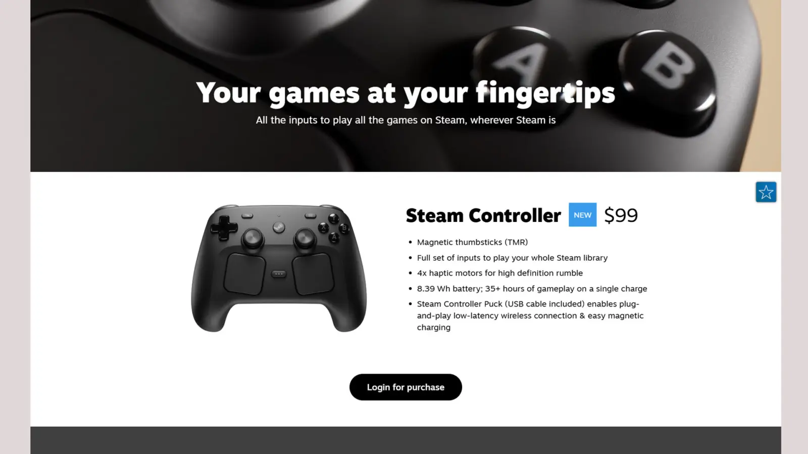Valve Steam Controller available for reservation with one per person limit
