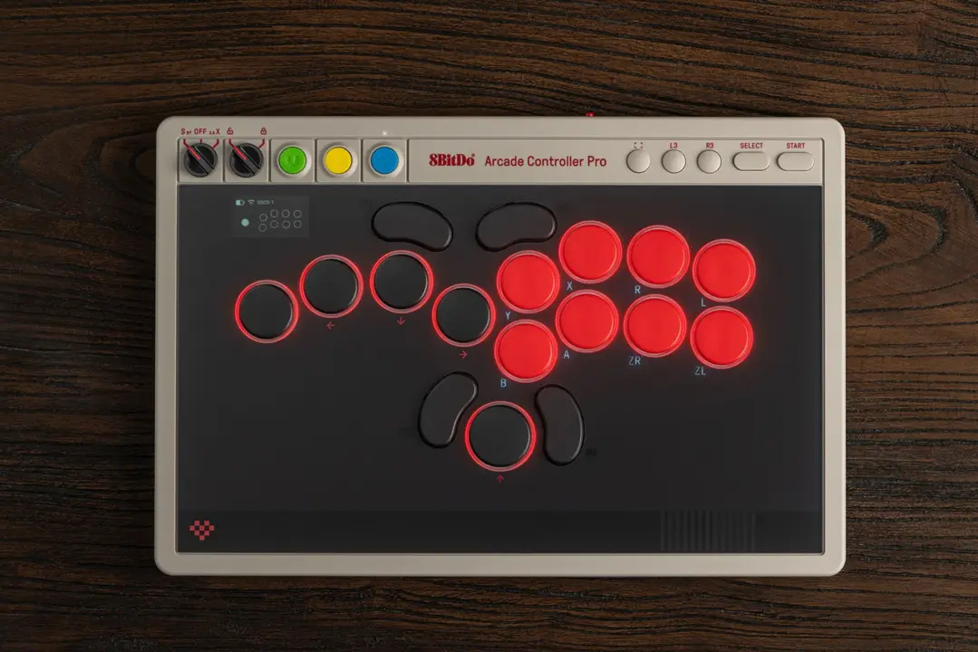 8BitDo Arcade Controller Pro adds 1.47-inch display and Kailh switches