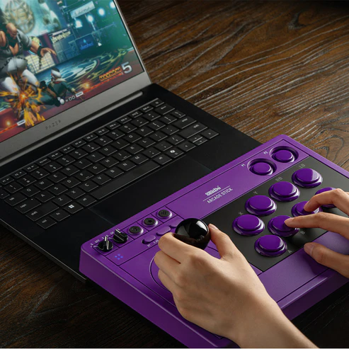 8BitDo Arcade Stick in solid purple color
