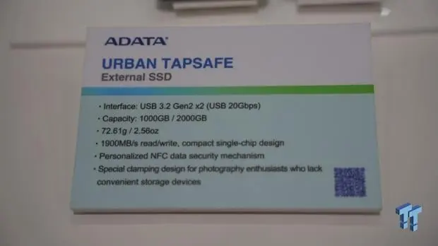 ADATA Urban TapSafe SSD NFC unlock with smartphone