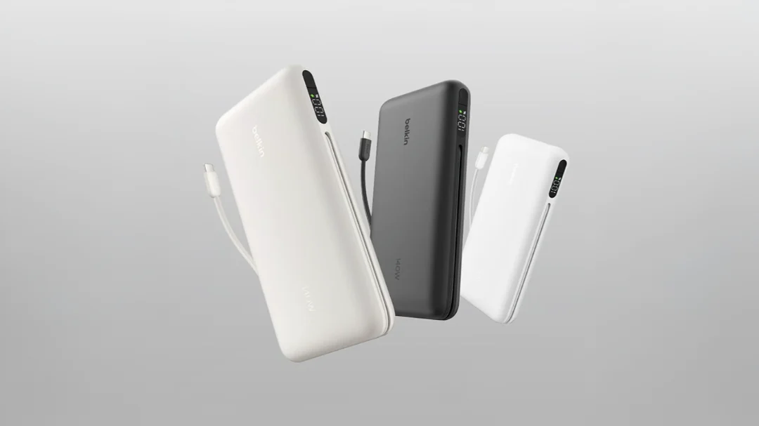 Belkin UltraCharge Pro Laptop Power Bank 25K with built-in braided USB-C cable