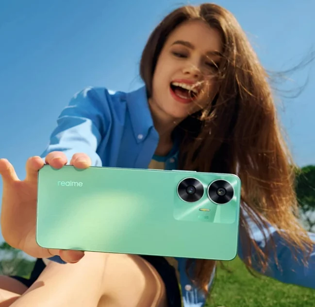 Budget smartphone with waterdrop notch design
