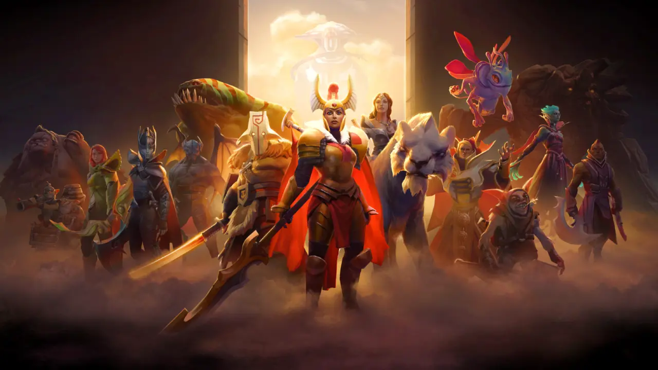 Dota 2 competitive gameplay scene showing hero selection interface