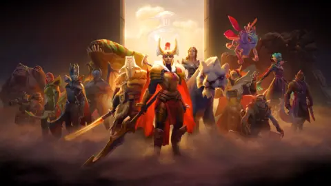 Dota 2 competitive gameplay scene showing hero selection interface