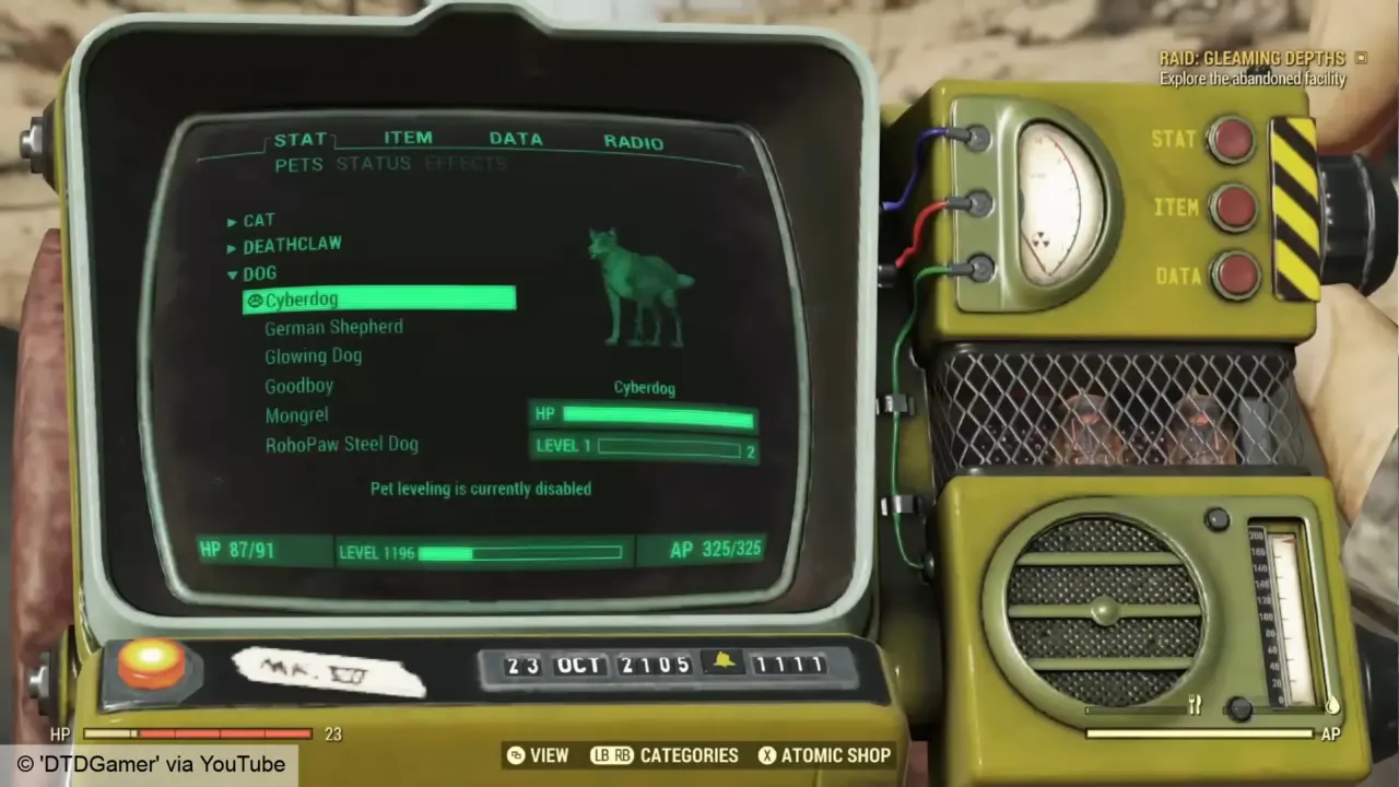 Fallout 76 Pets Join Adventures in PTS Build, No Combat Yet
