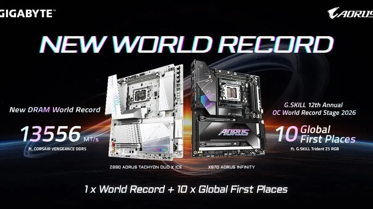 GIGABYTE Sets DDR5 World Record at 13556 MT/s at Computex 2026