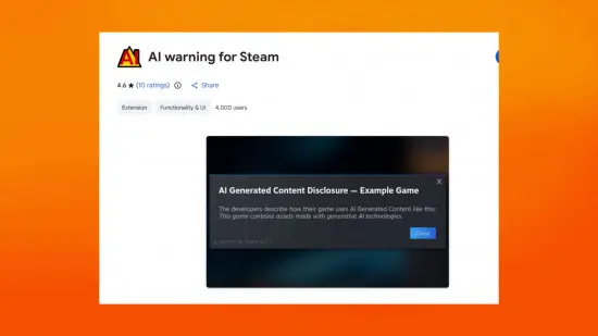 Google Chrome Extension Warns Users About AI in Steam Games