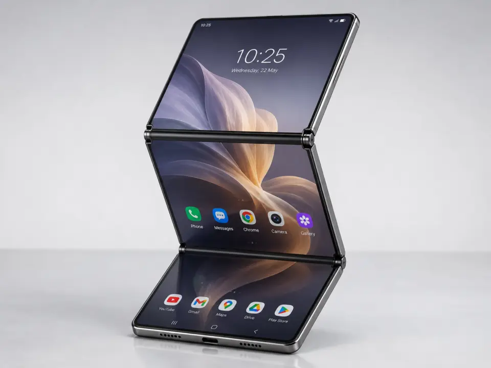Huawei Patent Reveals Vertical Tri-Fold Smartphone Design