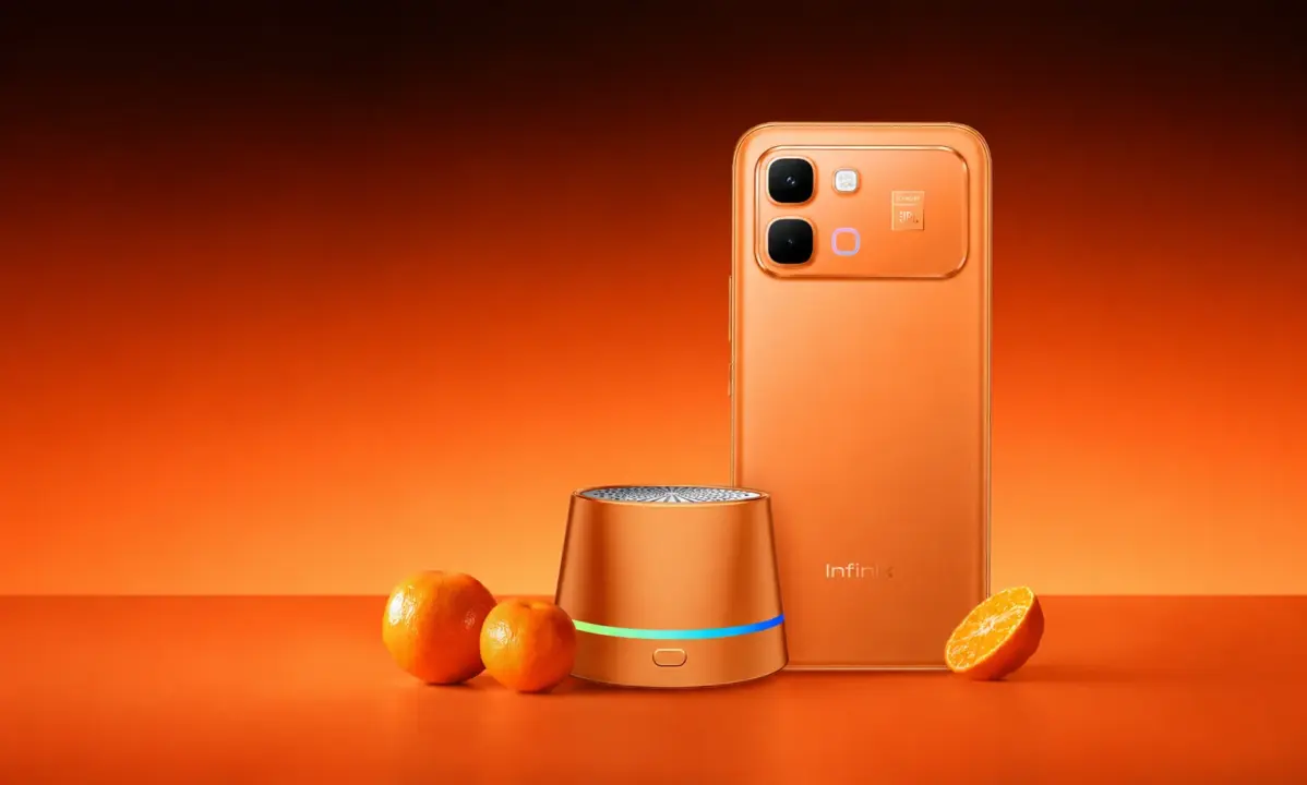 Infinix Note Edge JBL Edition smartphone with bundled speaker