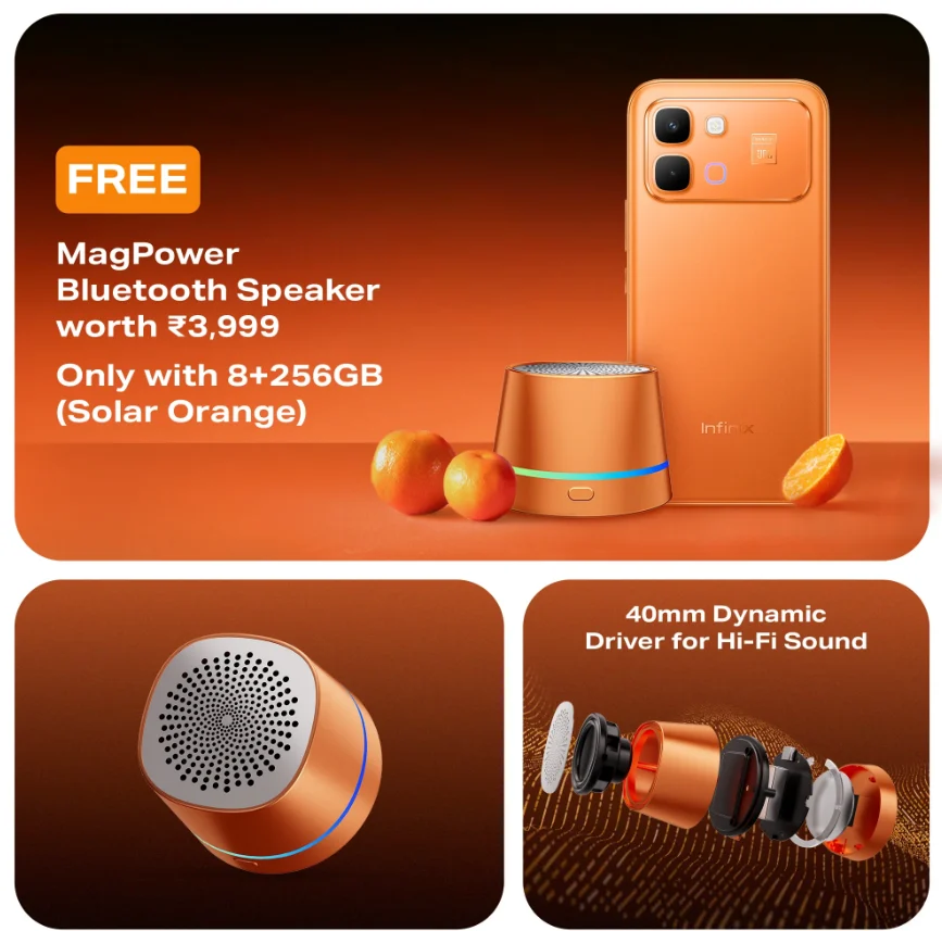 Infinix Note Edge JBL Edition smartphone with bundled speaker