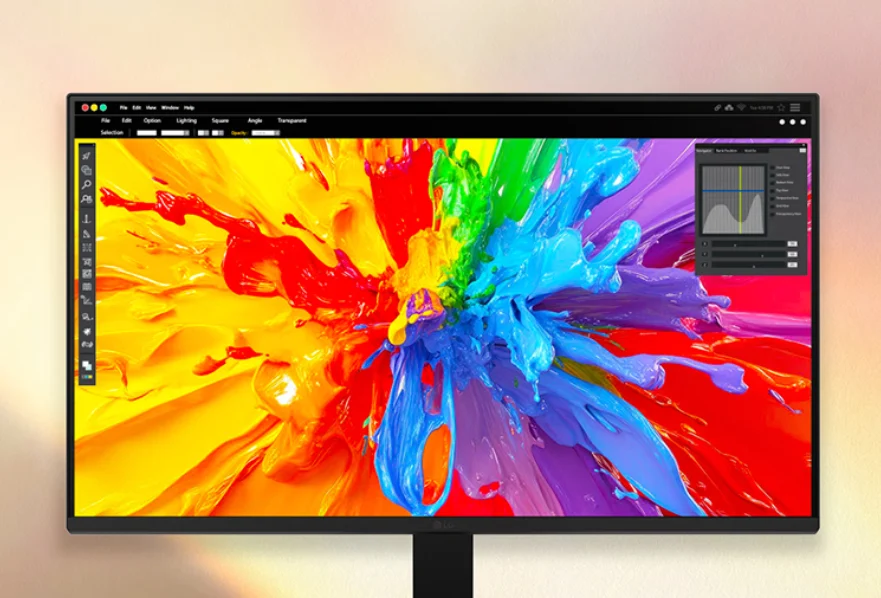 LG 24U411B monitor display showing smooth motion and vibrant colors
