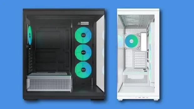 MONTECH TG3 case interior showing dual-chamber layout