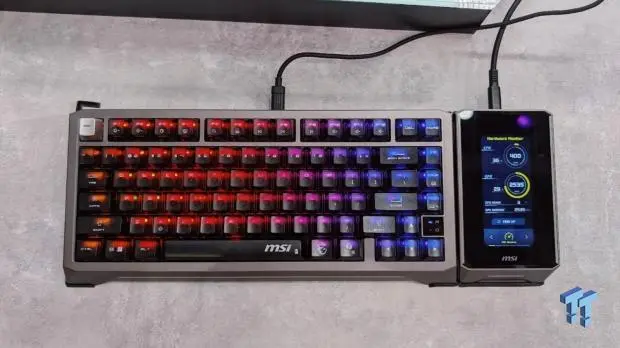 MSI STRIKE ALLOY TMR keyboard with companion display