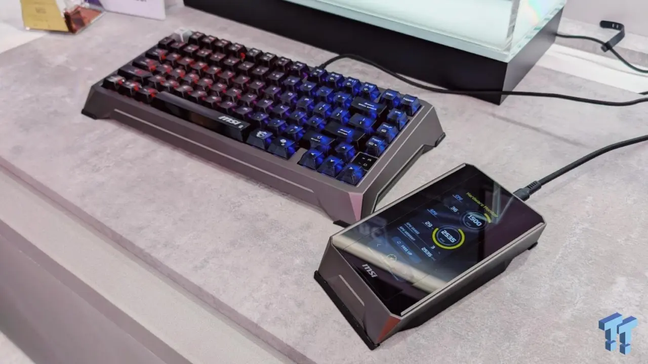 MSI STRIKE ALLOY TMR keyboard with companion display