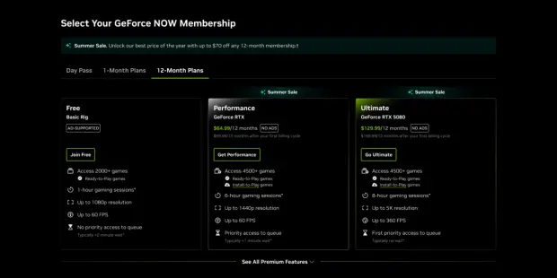 NVIDIA GeForce NOW cloud gaming service logo and interface