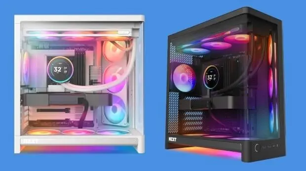 NZXT H6 Series dual-chamber mid-tower case with curved glass side panel