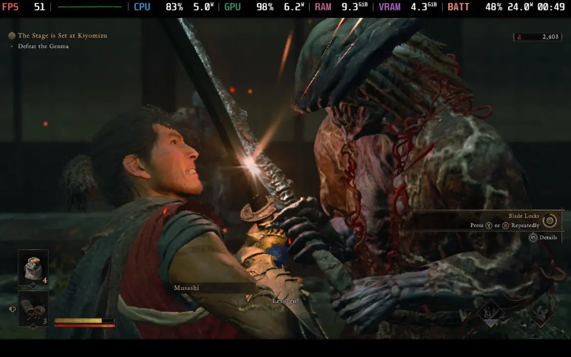 Onimusha: Way of the Sword Demo Runs 40-50 FPS on Steam Deck