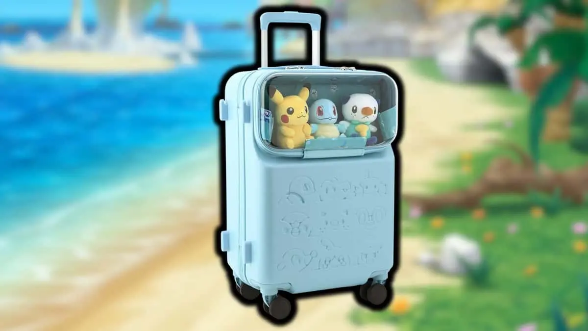 Pokemon Carry-on Suitcase Features Plushie Display Window