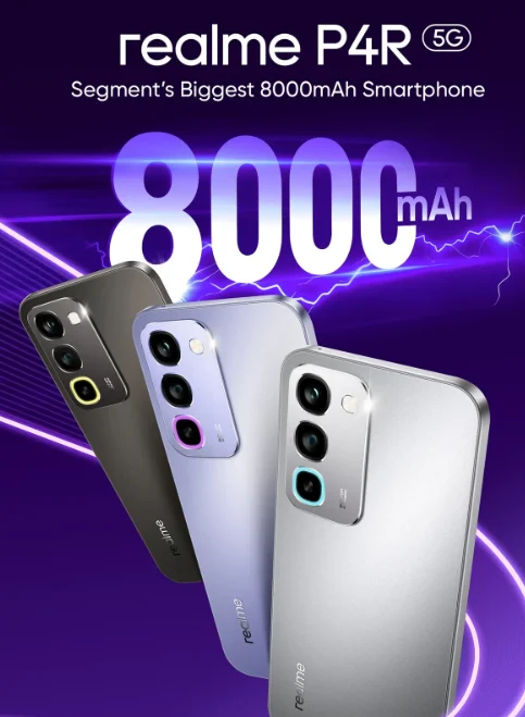 Realme P4R 5G Launches in India with 8,000mAh Battery and 144Hz Display