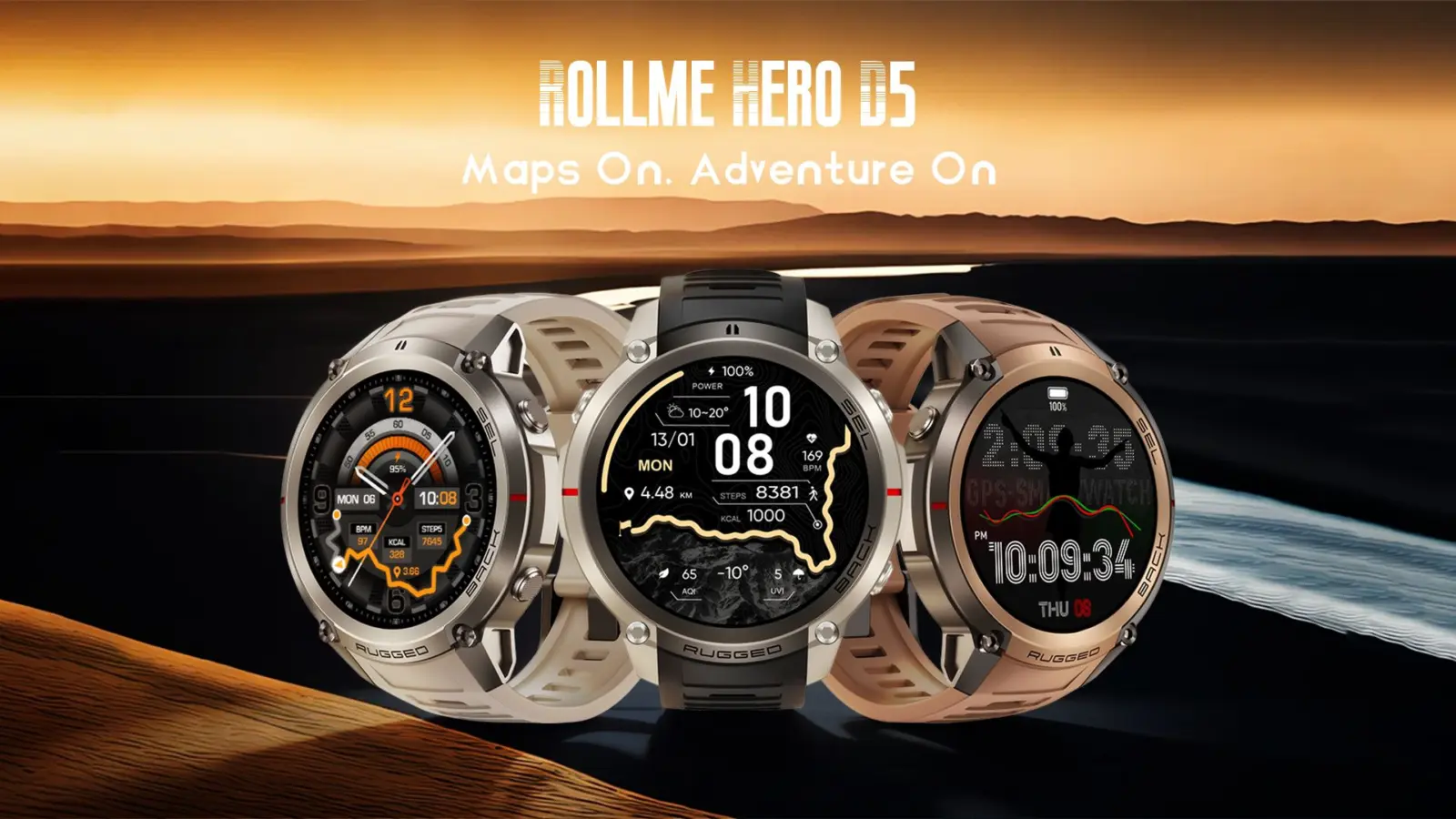 Rollme Hero D5 rugged smartwatch overview
