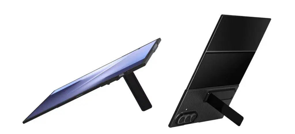 Leaked Carbon Standing Case for the Galaxy Z Fold 8 Ultra with built-in stand