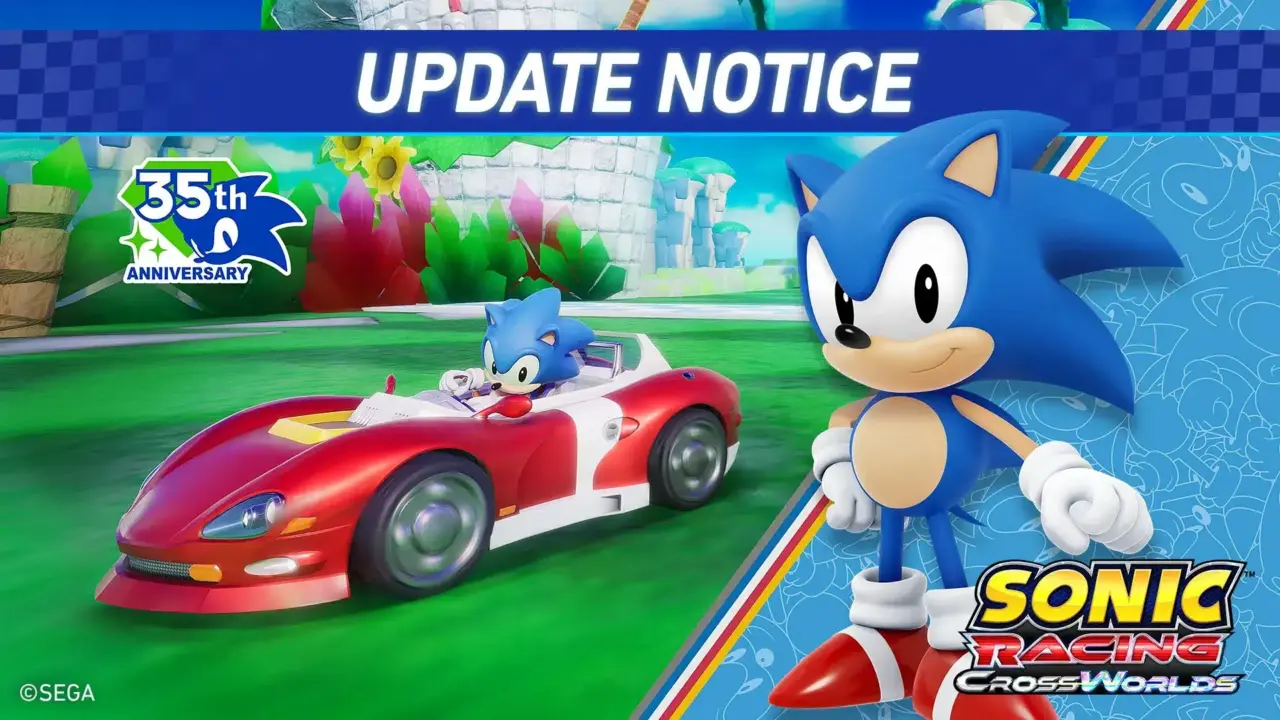 SEGA Sonic Racing CrossWorlds Update Adds Classic Sonic for 35th Anniversary