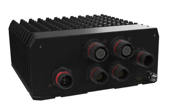 Spectra XSR Spire rugged mini PC side view showing ports