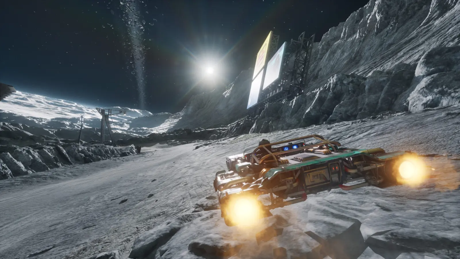 Star Wars: Galactic Racer gameplay screenshot showing high-speed racing action